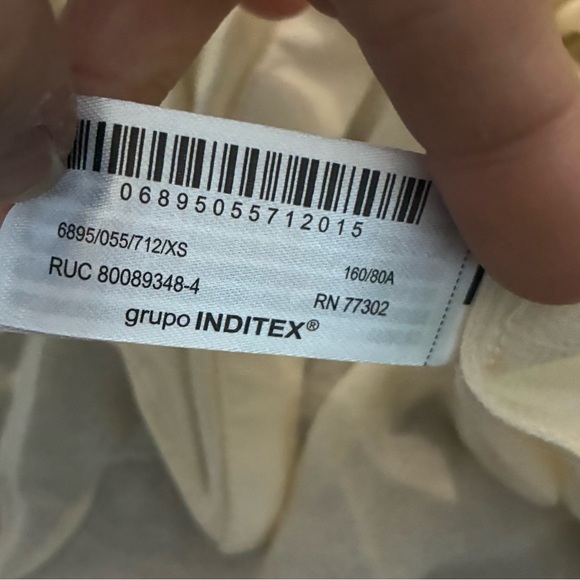 Zara NWT embroidered semi sheer button down blouse ecru 6895/055 - Picture 4 of 4